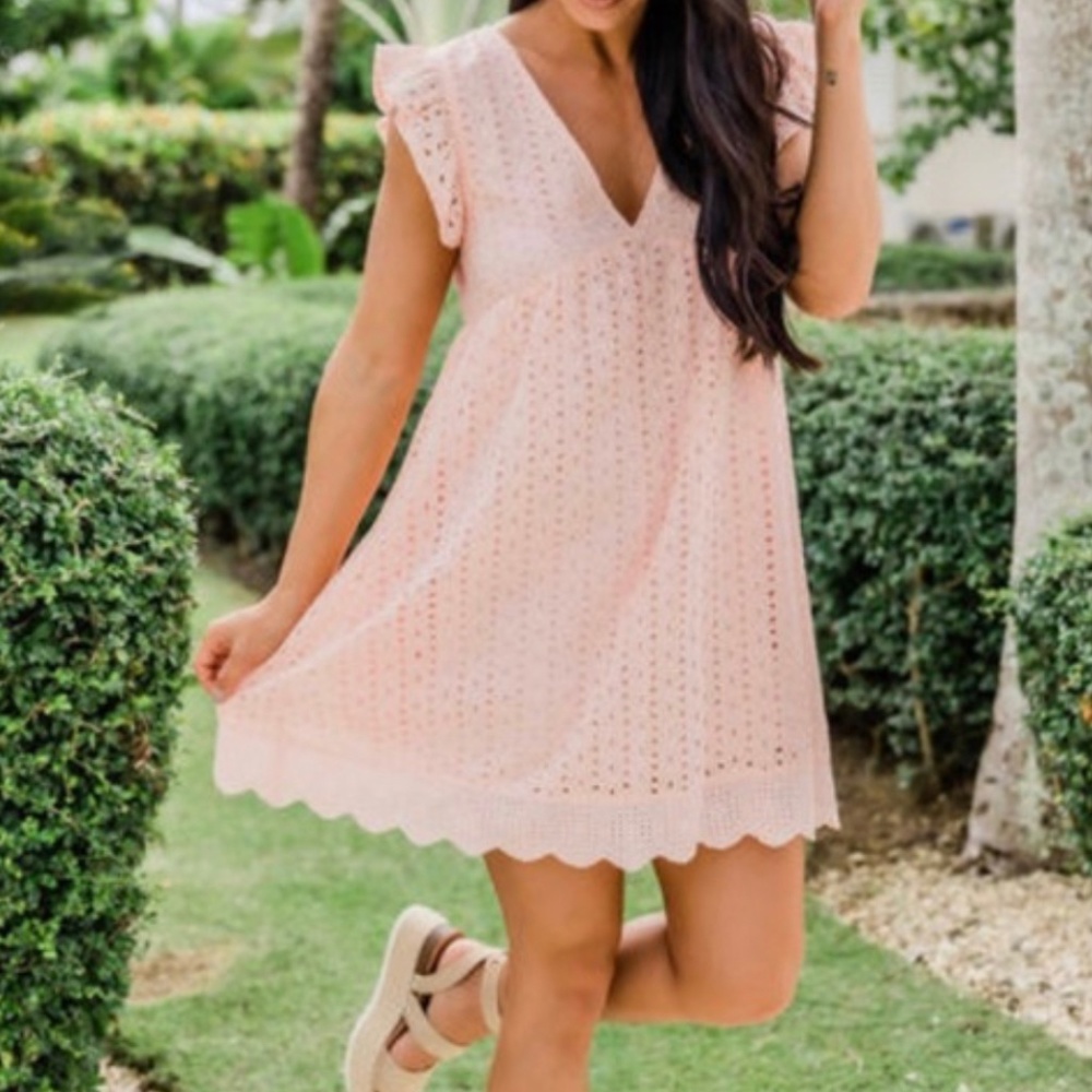 Pink lily lace romper